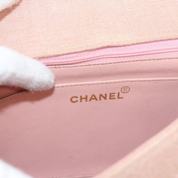CHANEL Matelasse Chain Diana Shoulder Bag Canvas Pink CC Auth 120753 - Picture 10 of 16